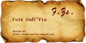 Folk Zsófia névjegykártya